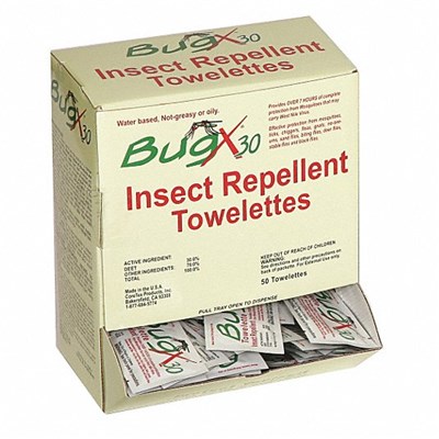 BX/50 BUGX30 INSECT REPELLENT WIPES DEET
