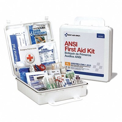 50 PERSON FIRST AID KIT, ANSI A+,PLASTIC