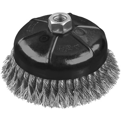4" KNOTTED CUP BRUSH/CARBON STEEL 5/8-11