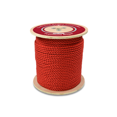 3-STRAND ROPE, RED POLY, 3/8" X 600'