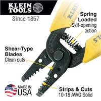 WIRE STRIPPER/CUTTER (10-18 AWG SOLID)